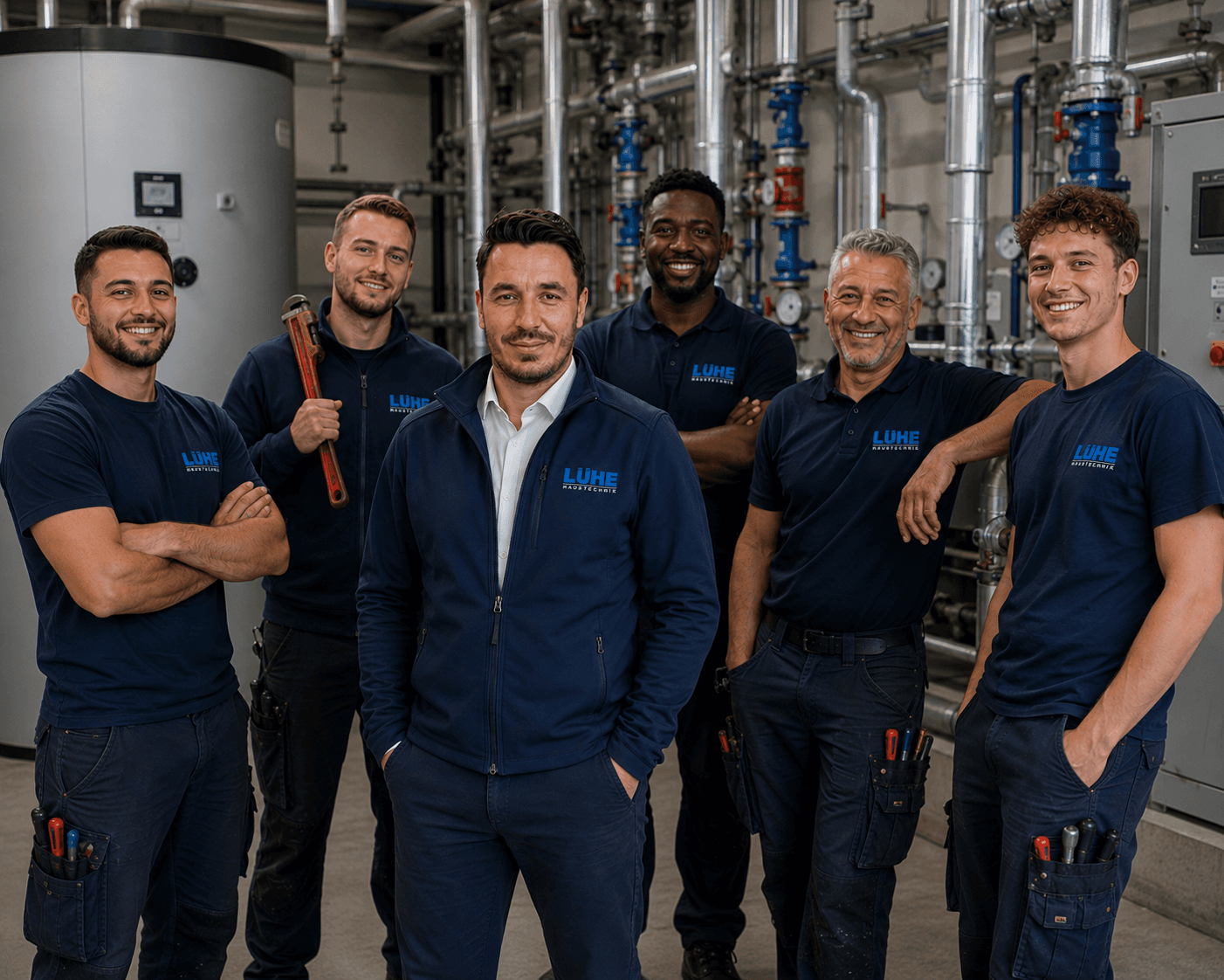 Das Team von Lühe Haustechnik bei der Arbeit